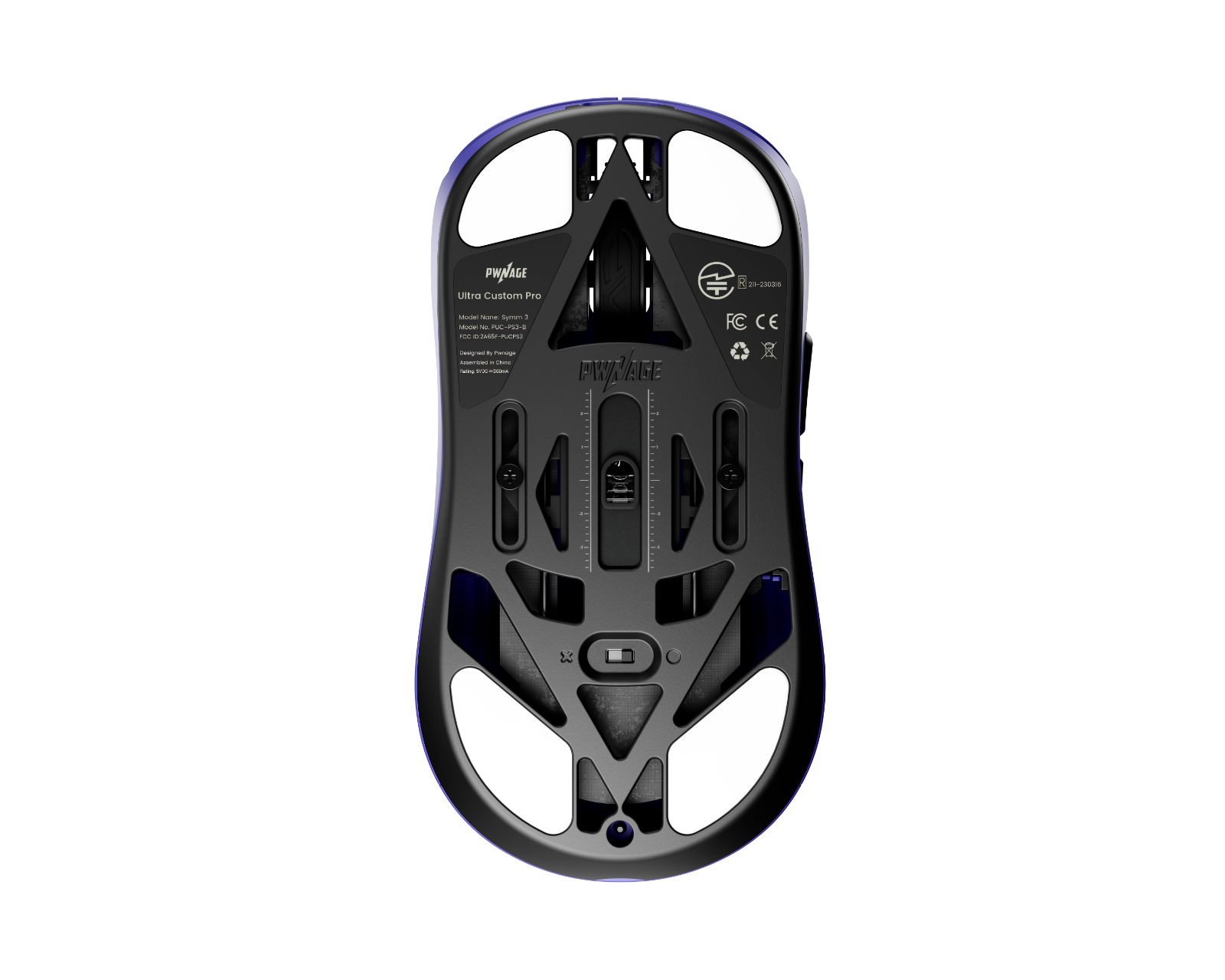 Pwnage Ultra Custom Pro Symm 3 Wireless Gaming Mouse - Purple - us