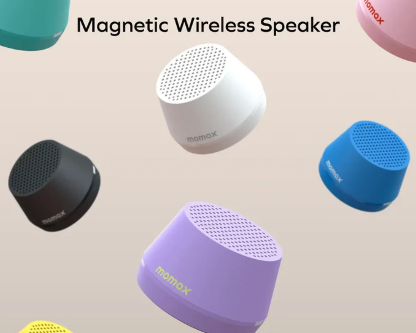 Momax 1-VIBE GO LITE Magnetic Wireless Speaker - Black - us
