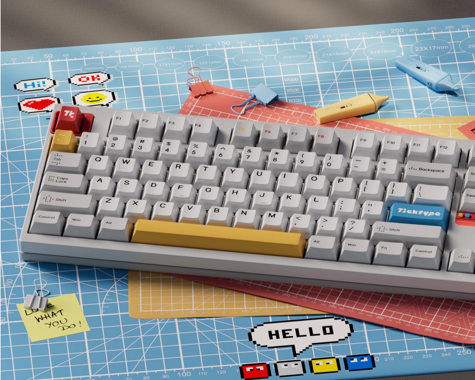 Ticktype DP104 ANSI Keyboard - Powder White [Rye Linear] - us