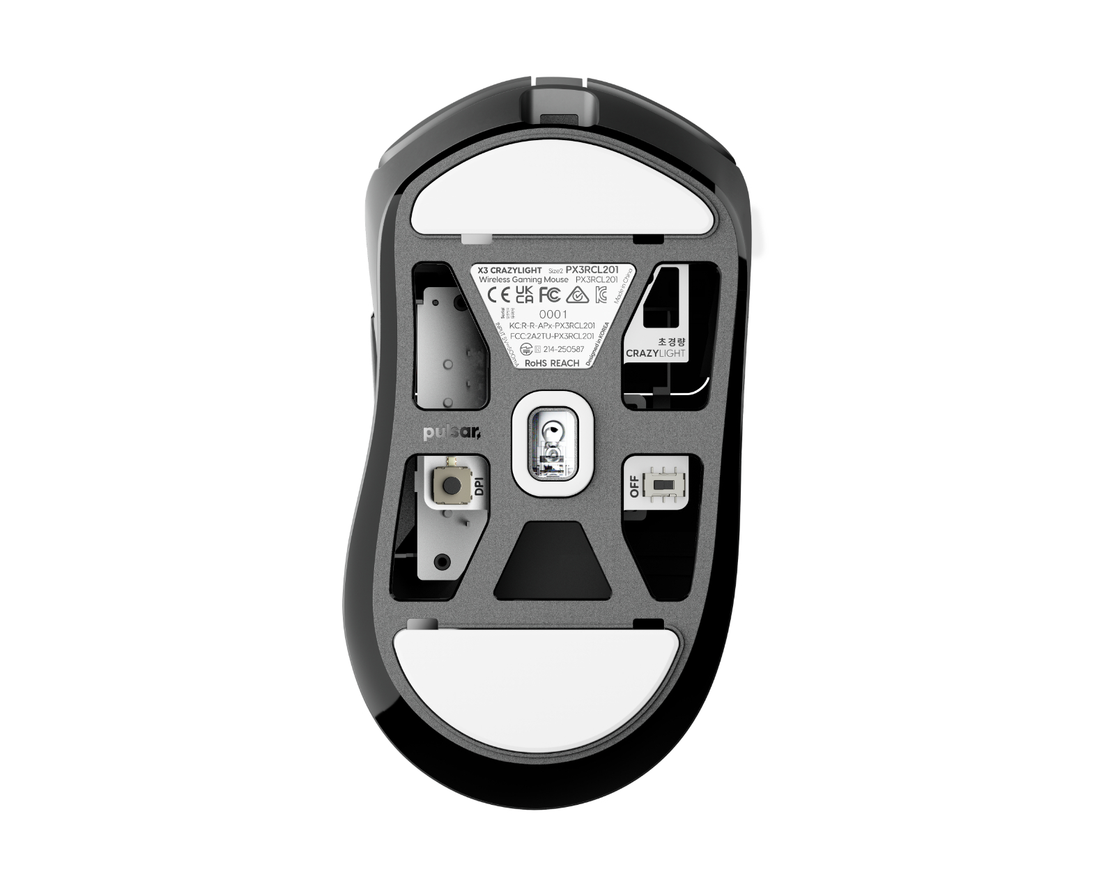 Pulsar X3 LHD CrazyLight Medium Wireless Gaming Mouse - Jet Black