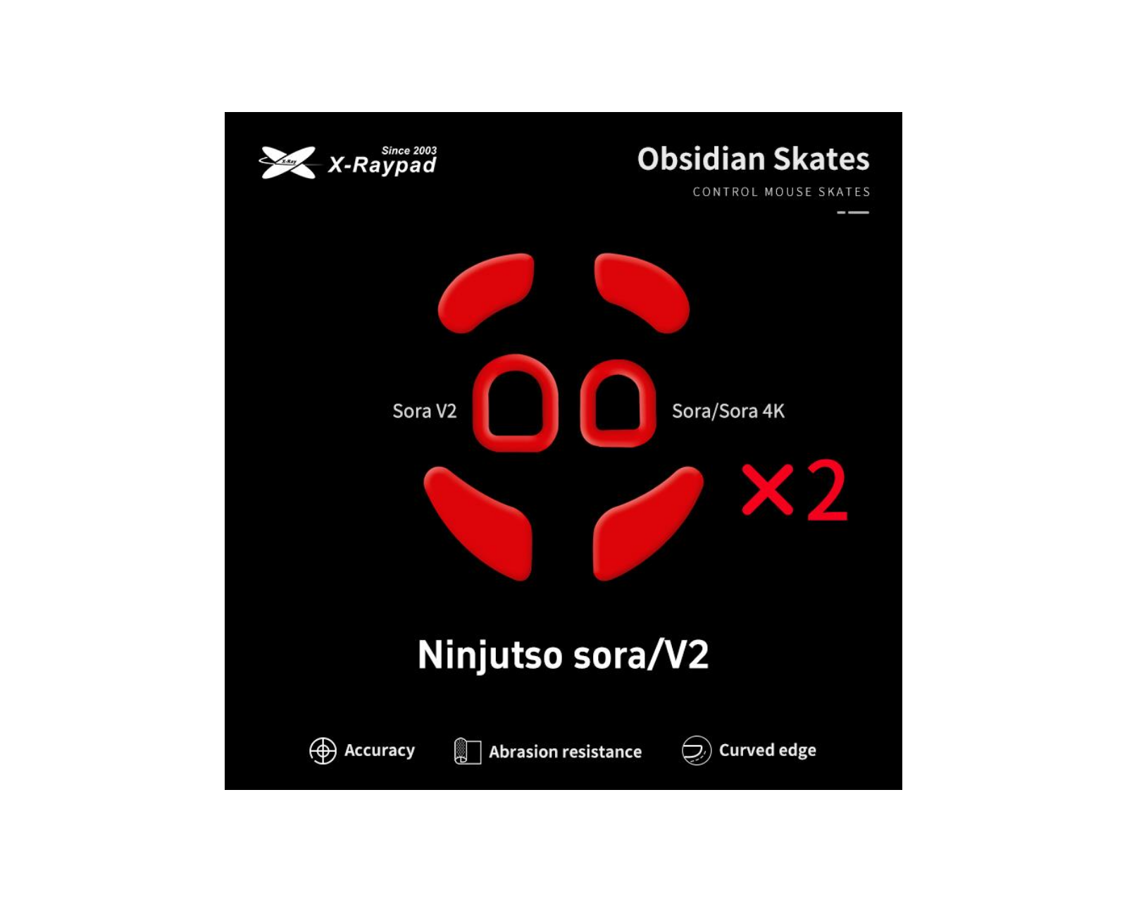 sorasoyo  X-raypad Obsidian Mouse Skates for Ninjutso Sora / 4K / Sora V2