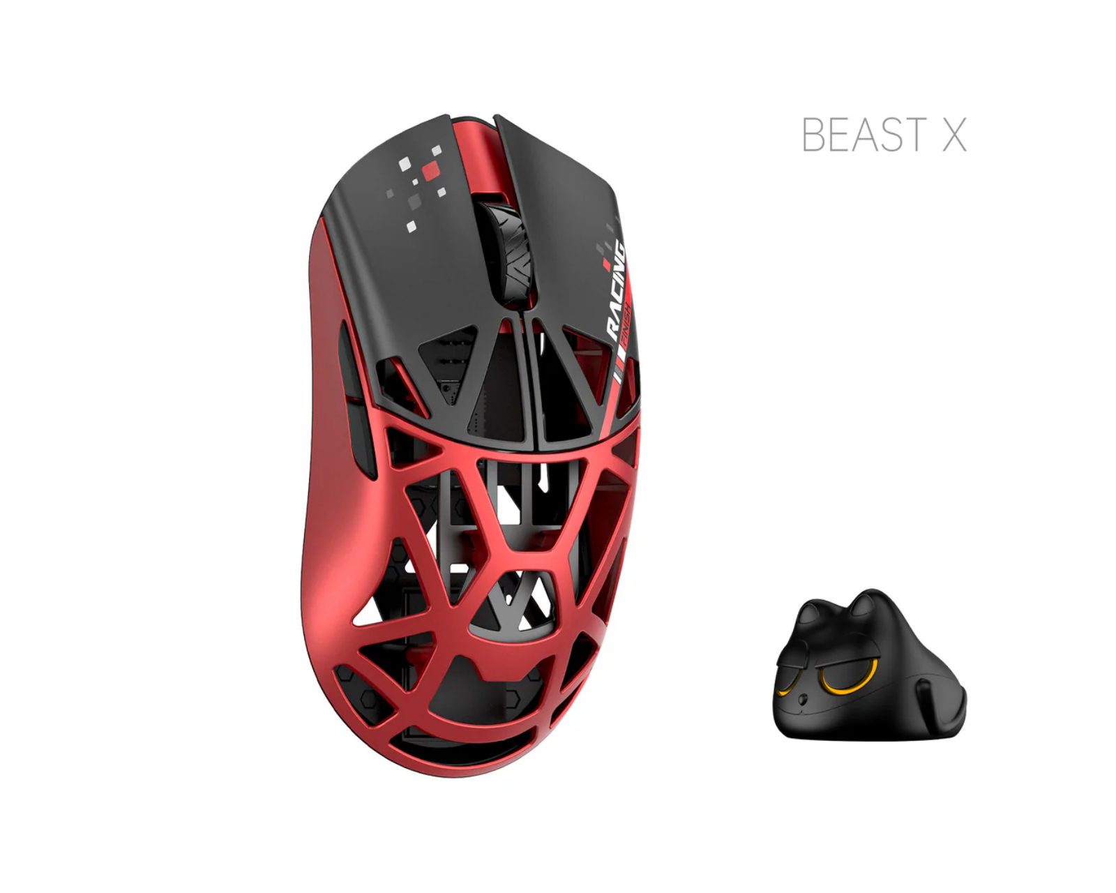 WLMouse Beast X Pro - Red/Black [Omron Opticals] - Solid Side - us