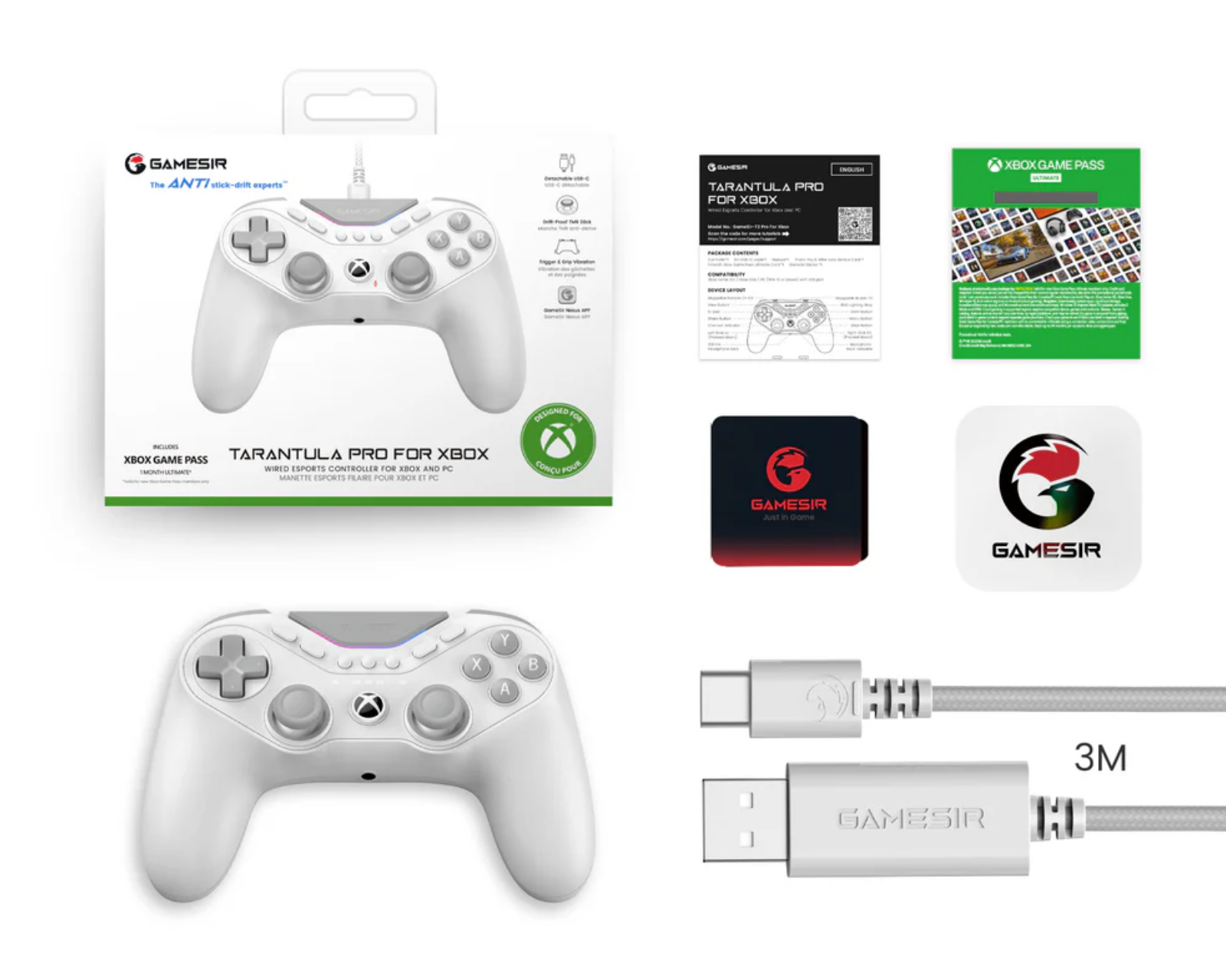 GameSir Tarantula Pro Esport Controller - White - us.MaxGaming.com