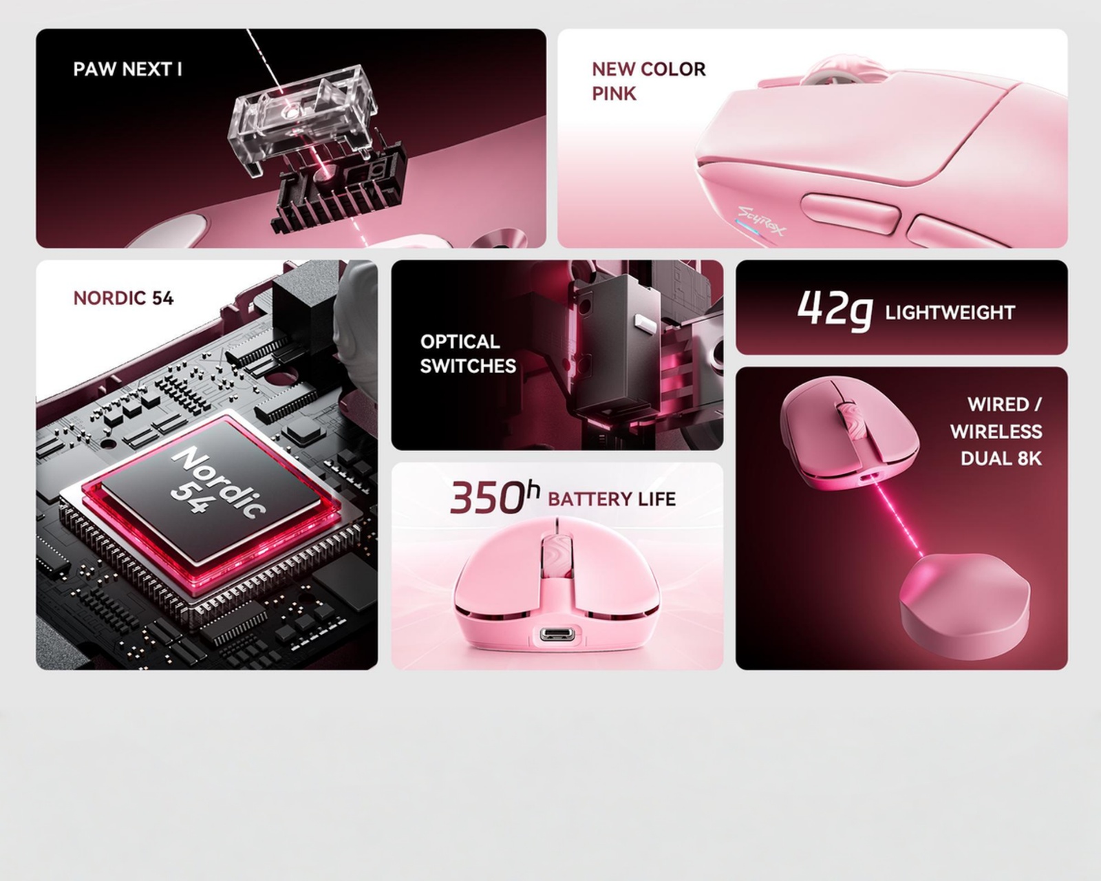 Scyrox V6S Wireless Gaming Mouse - Pink - us.MaxGaming.com