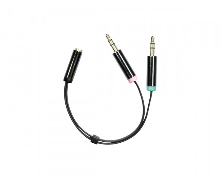 Deltaco Headset Adapter 3.5mm 0,1 Meter Black