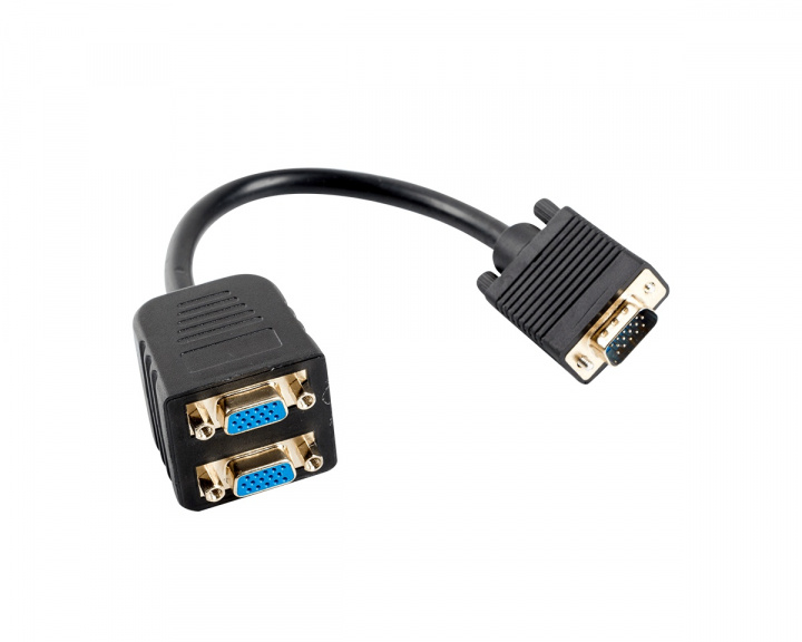 VGA, Male to VGA, Female 2x adapter 20cm in the group PC Peripherals / Cables & adapters / Adapters at MaxGaming (13673)