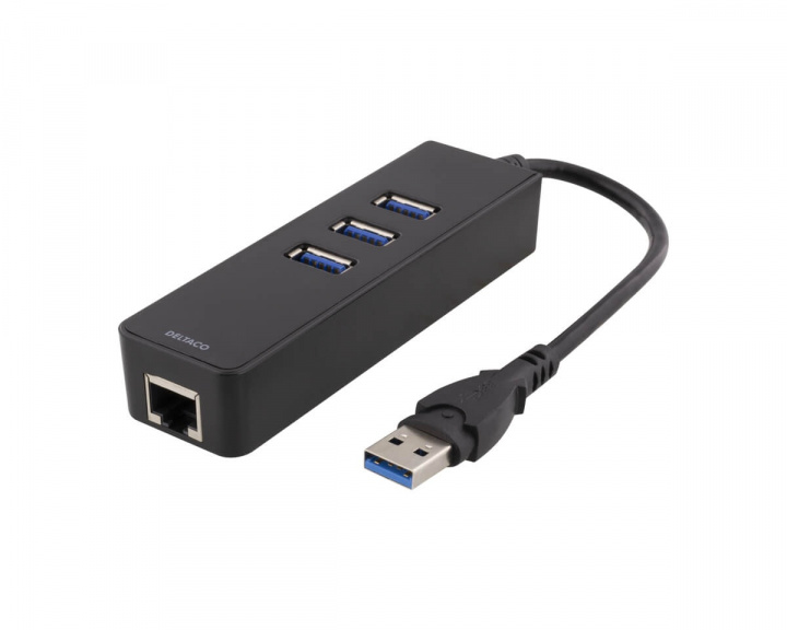 Deltaco Ports USB 3.0 Gigabit Ethernet Lan Network Adapter Hub To 1000Mbps - us.MaxGaming.com
