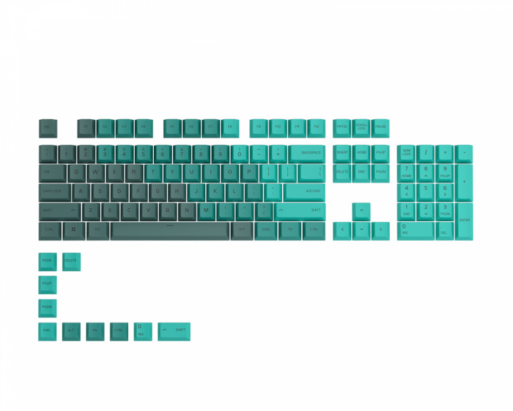 Glorious GPBT Keycaps - 114 PBT Caps ANSI US Layout - Rain Forest