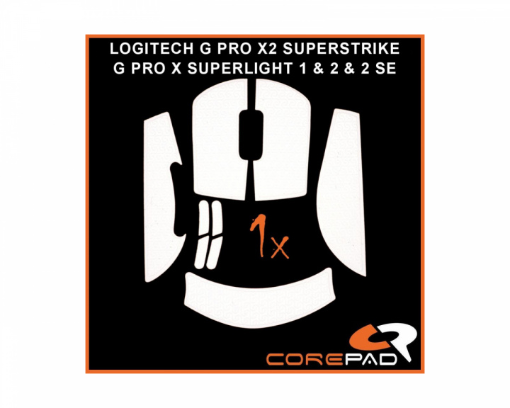 Corepad Soft Grips For Logitech G PRO X SUPERLIGHT 1 / 2 / 2 SE & X2 SUPERSTRIKE - White