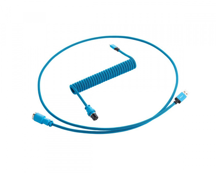 CableMod Pro Coiled Cable USB A to Micro USB C, Spectrum Blue - 150cm