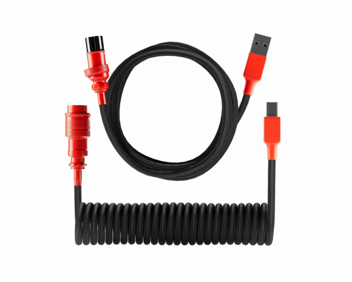 MaxMount Electroplating Aviator Coiled Cable USB-C - Black/Red
