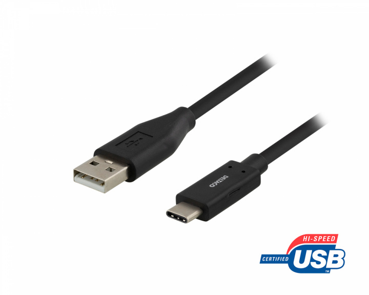 1 m USB 2.0 till USB-C-kabel - svart