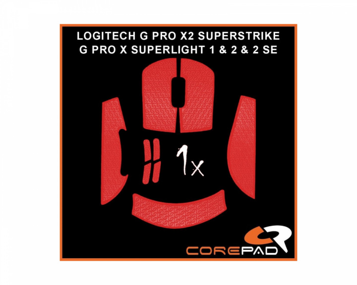 Corepad Soft Grips forLogitech G PRO X SUPERLIGHT 1 / 2 / 2 SE & X2 SUPERSTRIKE - Red