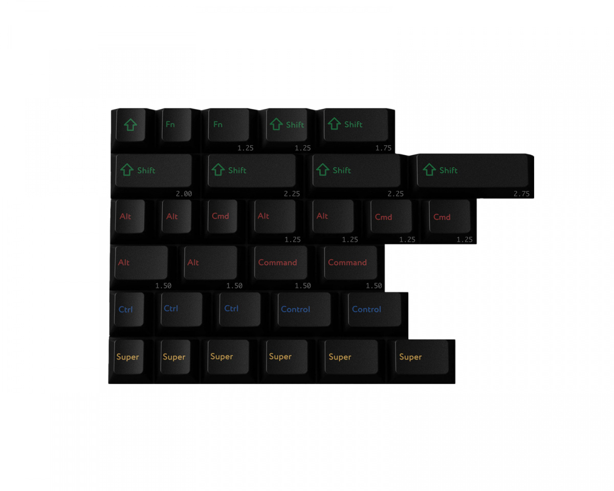 KBDfans PBTfans Retro Dark Lights - RGBY Text