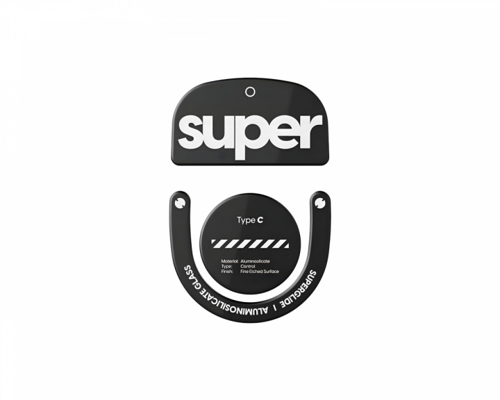 Superglide Type‑C Version 2 Glass Skates Logitech Superlight 2 / X2 Superstrike – Black