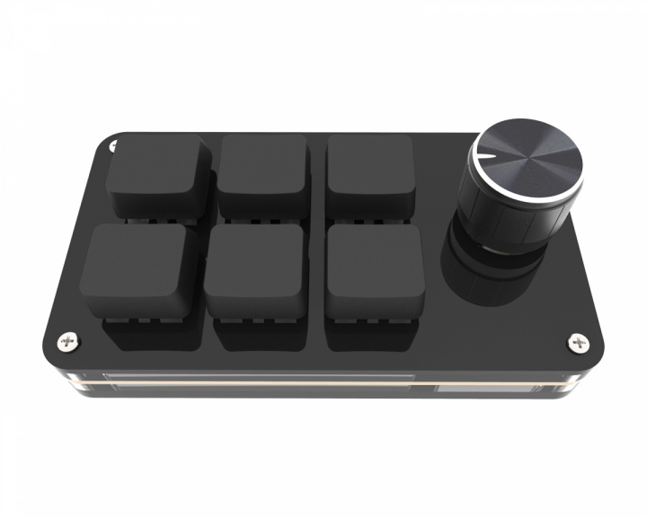 MaxCustom 6-Key RGB Mini Mechanical Keypad with Knob - Black