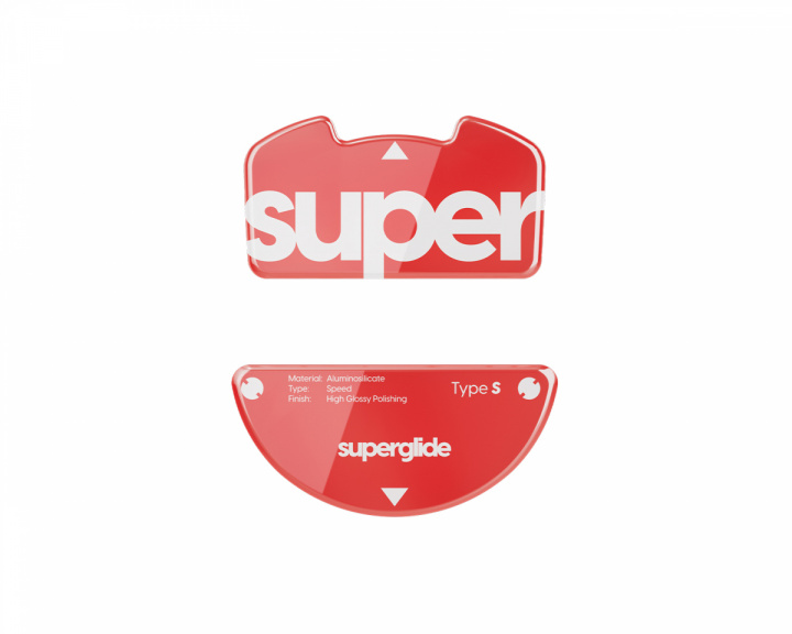 Superglide Glass Skates for Razer Viper V3 Pro - Red