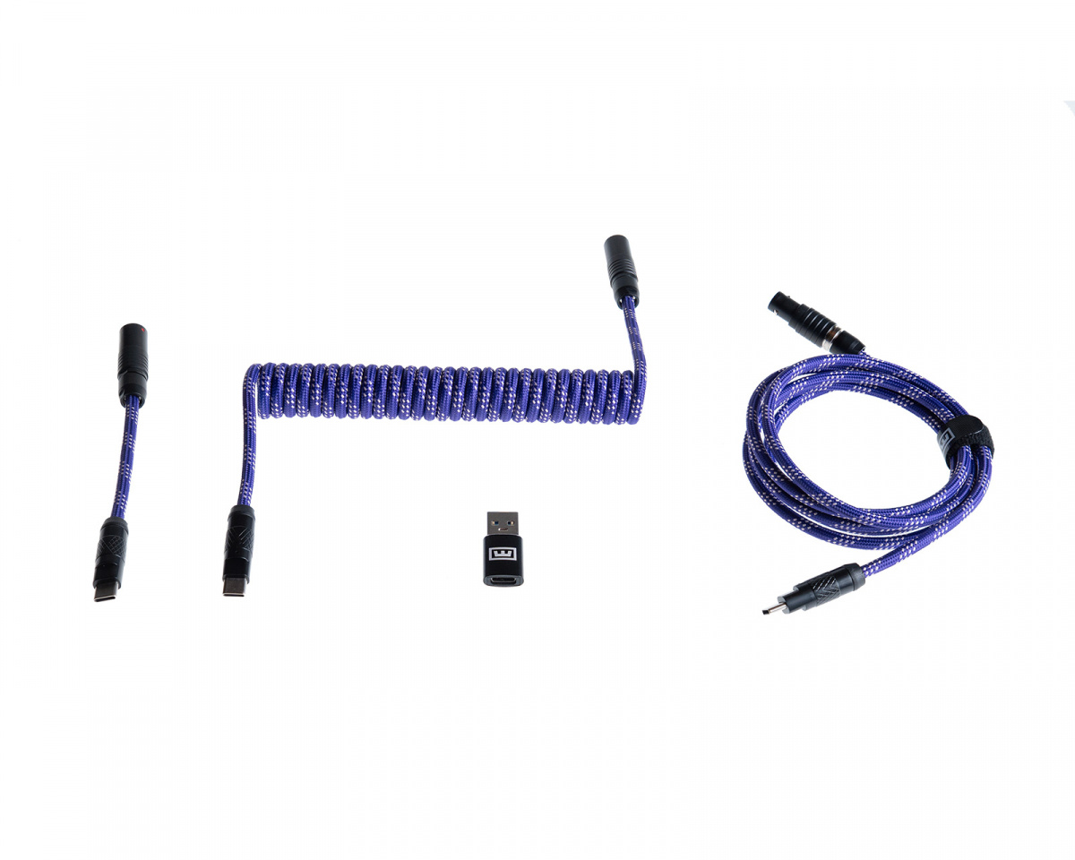 Wooting Detachable USB-C Coiled/Straight Cable Set - Lavender