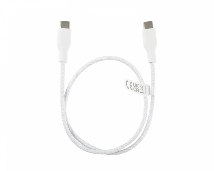 Deltaco 60W USB-C to USB-C Charging Cable - White - 0.5 m