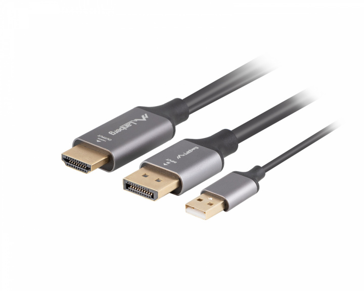 Lanberg HDMI to DisplayPort Cable 4K Black - 1m