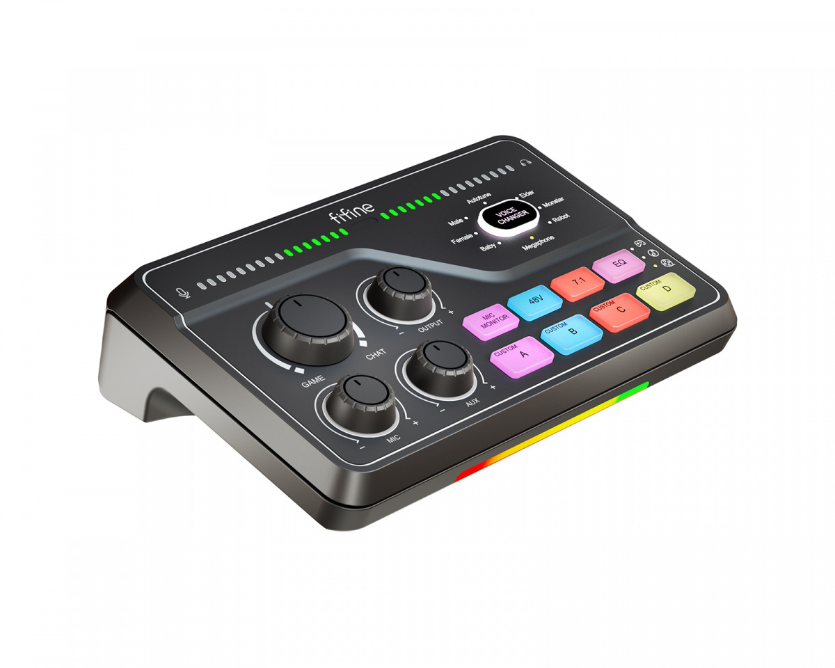 Fifine AmpliGame SC8 Audio Mixer - Black - us.MaxGaming.com