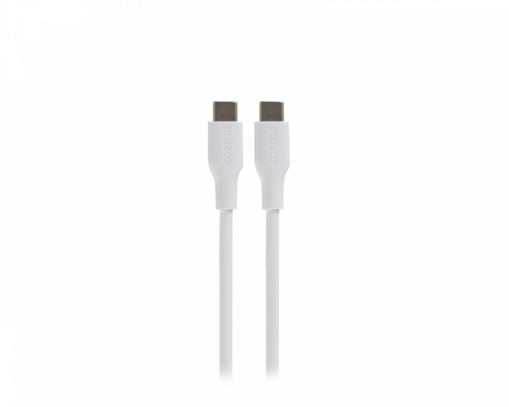 Deltaco USB-C Charging Cable 60W Silicone - White - 1,5m