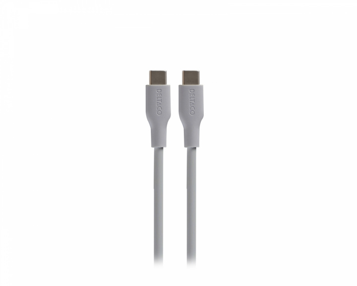 Deltaco USB-C Charging Cable 60W Silicone - Gray - 1,5m