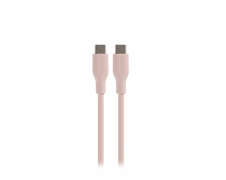 Deltaco USB-C Charging Cable 60W Silicone - Pink - 1,5m