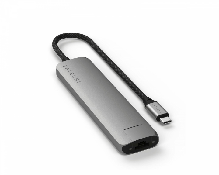  Satechi 7-i-1 USB-C Slim Multiport Adapter med Ethernet - Space Grey