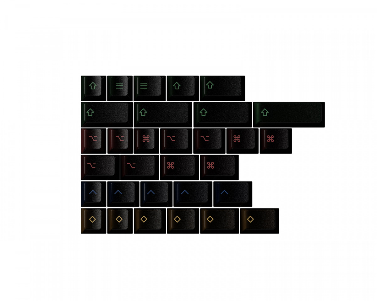 KBDfans PBTfans Retro Dark Lights R2 - Rainbow kit - us.MaxGaming.com