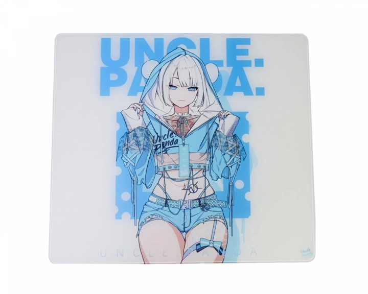 Uncle Panda Blue SP Glass Mousepad