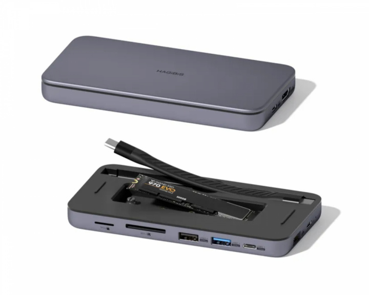  USB-C HUB with M.2 NVMe/SATA SSD Enclosure
