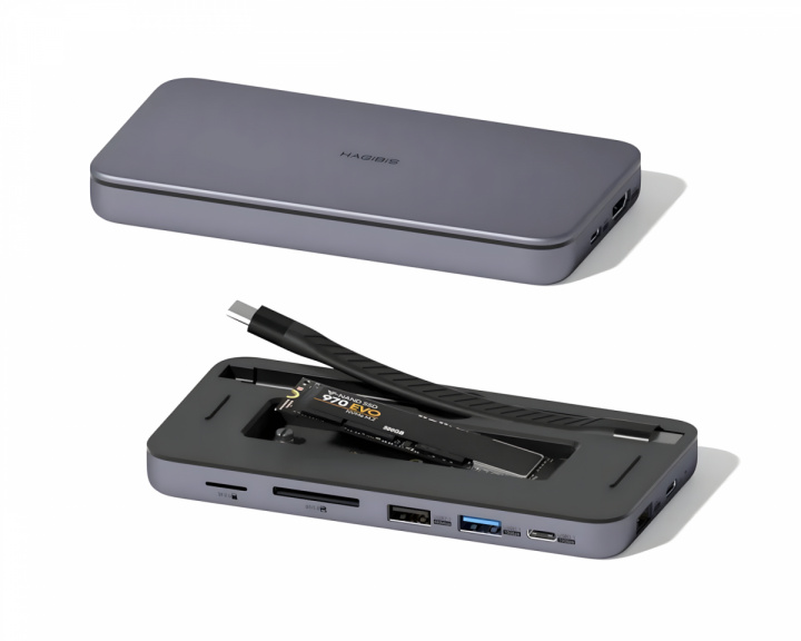 Hagibis USB-C HUB with M.2 NVMe/SATA SSD Enclosure