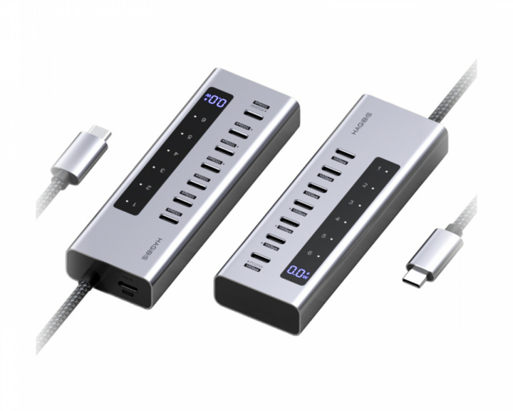 Hagibis 6-Port USB-C Hub 10Gbps LED-display