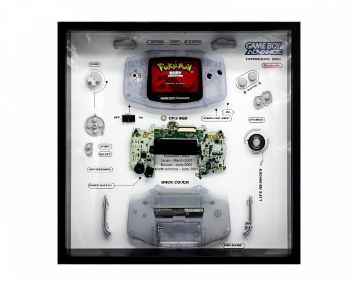  Retro Art Nintendo Gameboy Advance Console Display - Glacier