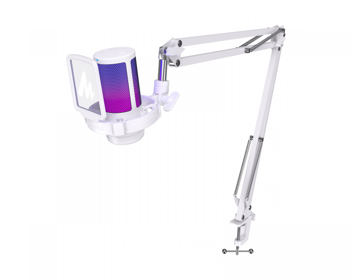 Maono DGM20S USB RGB Gaming Microphone Kit - White - us.MaxGaming.com