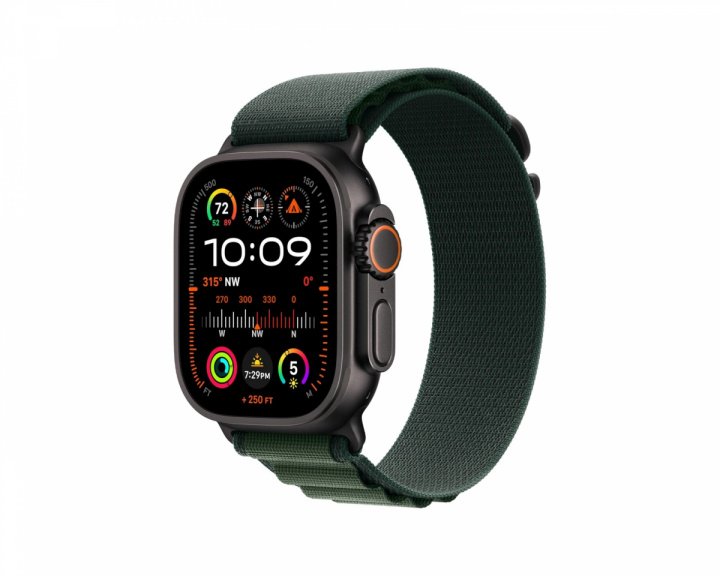 Apple Watch Ultra 2 GPS + CELL Black Titanium Case / Dark Green Alpine Loop - Medium