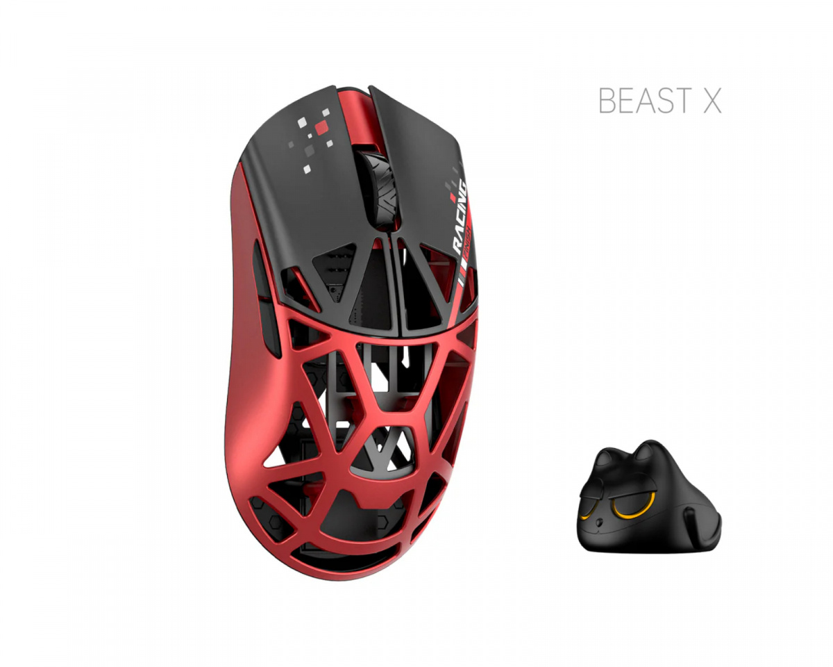 マウス・トラックボール wlmouse beastXpro WLMouse Beast X Pro - Red/Black [Omron Opticals] - Solid Side - us