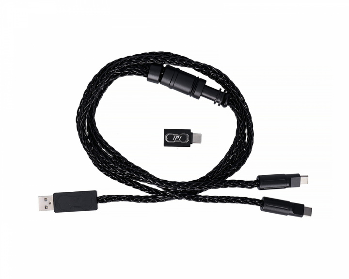 1-to-2 8K braided cable - Black