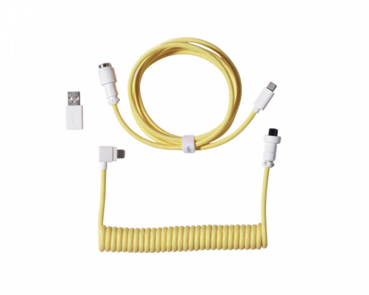  Coiled Aviator Cable Angled 8K Yellow