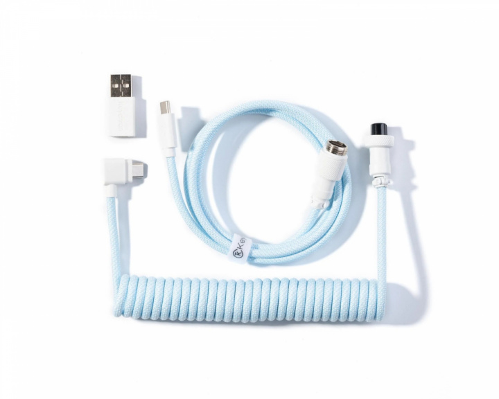  Coiled Aviator Cable Angled 8K Light Blue