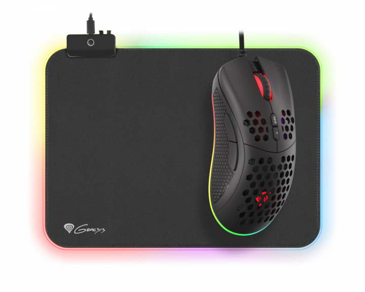 Genesis Krypton 550 RGB Gaming Mouse - Black + Boron 500 M RGB Mousepad