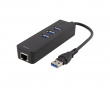 4 Ports USB 3.0 Gigabit Ethernet Lan Network Adapter Hub To 1000Mbps