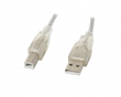 USB-A to USB-B 2.0 Cable Transparent (3 Meter)