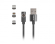 3in1 Premium Magnetic Angled Cable QC 3.0 - Black