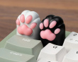 Kitty Paw Silicone Aluminum Alloy Artisan Keycap - Black