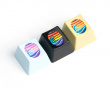 Colorful Great Wave Zinc Alloy Artisan Keycap - Pale Yellow