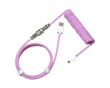 Coiled Cable USB-C to USB-A 1.5m - Aviator - Candy Magenta