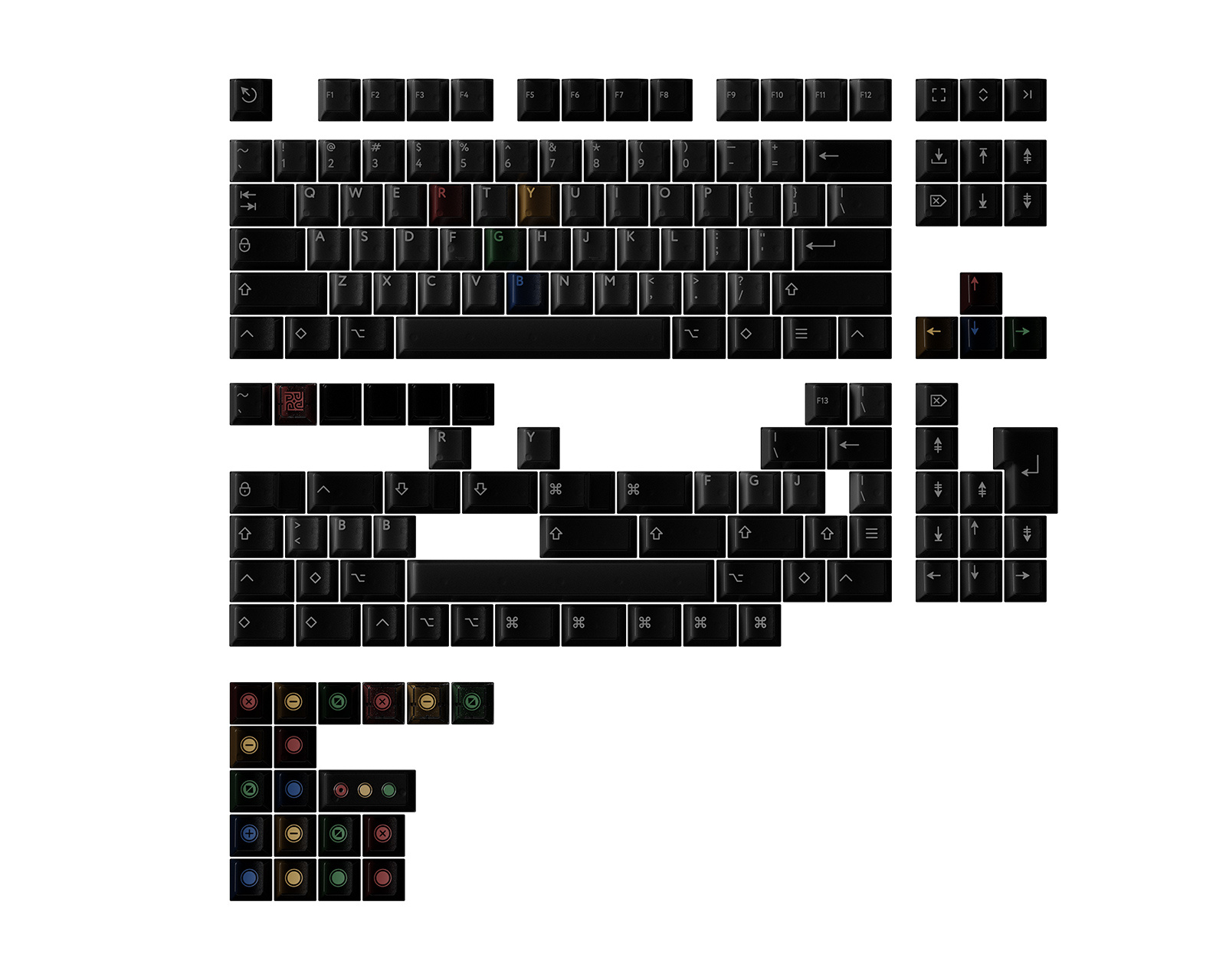 KBDFans PBTFans Retro Dark Lights R2 Keycap Set - Thumbnail 4