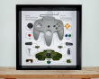 Retro Art Nintendo N64 Controller Display - Grey